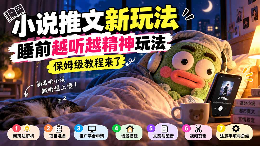 小说推文新玩法,睡前越听越精神玩法,保姆级教程来了-独家科技资源网