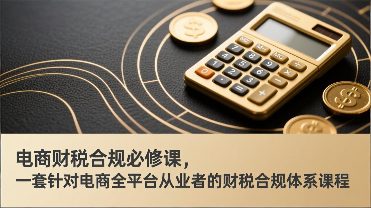 电商财税合规必修课，是一套针对电商全平台从业者的财税合规体系课程-独家科技资源网