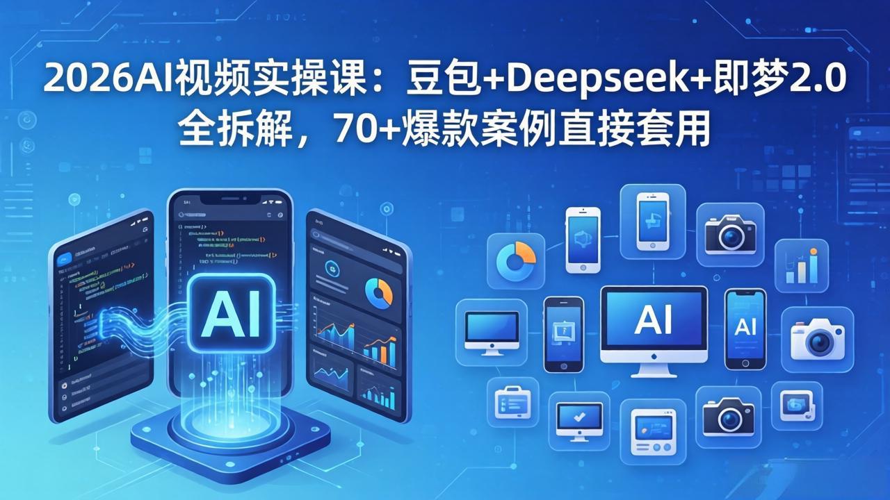 2026AI视频实操课：豆包+Deepseek+即梦2.0全拆解，70+爆款案例直接套用-独家科技资源网