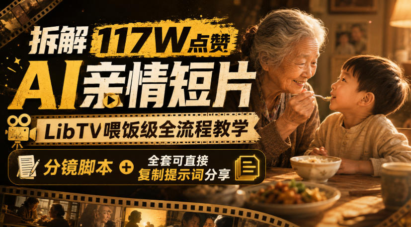 拆解117W点赞AI亲情短片，LibTV喂饭级全流程教学，分镜脚本+全套可直接复制提示词分享-独家科技资源网
