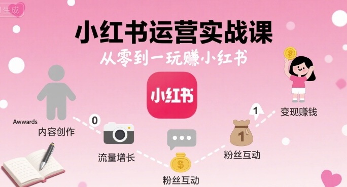 小红书运营实战课，从零到一玩賺小红书-独家科技资源网