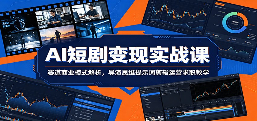 AI短剧变现实战课：赛道商业模式解析，导演思维提示词剪辑运营求职教学-独家科技资源网
