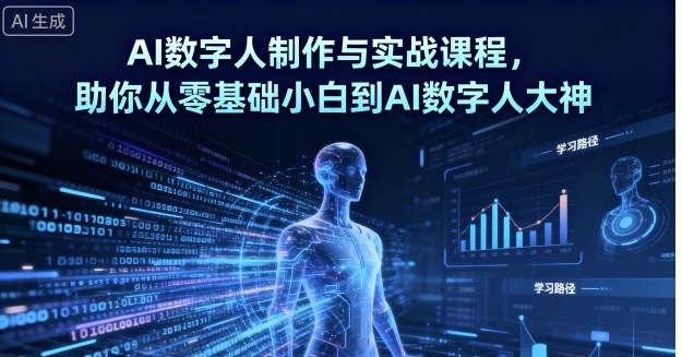 AI数字人制作与实战课程，助你从零基础小白到AI数字人大神-独家科技资源网