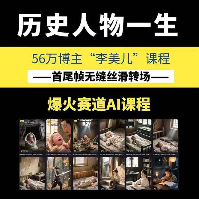 图片[1]-AI历史人物短视频创作，含IP打造、首尾帧无缝转场、智能体视频制作等核心教学内容-独家科技资源网