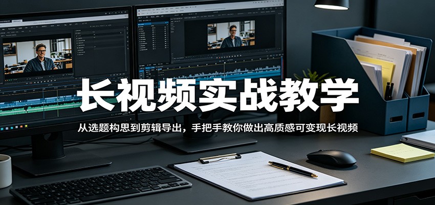 长视频实战教学，从选题构思到剪辑导出，手把手教你做出高质感可变现长视频-独家科技资源网