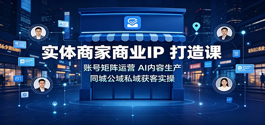 实体商家商业IP打造课：账号矩阵运营，AI内容生产，同城公域私域获客实操-独家科技资源网