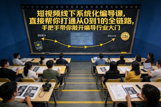 短视频线下系统化编导课，直接帮你打通从0到1的全链路，手把手带你敲开编导行业大门-独家科技资源网
