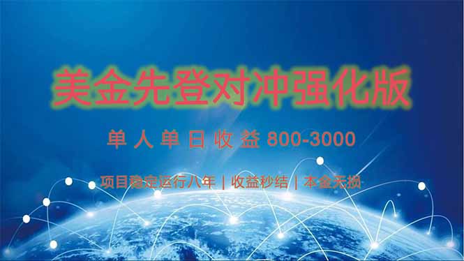 美金先登计划对冲强化版，2025年黑马中最暴力收益日收益1k-4k(可放大…-独家科技资源网