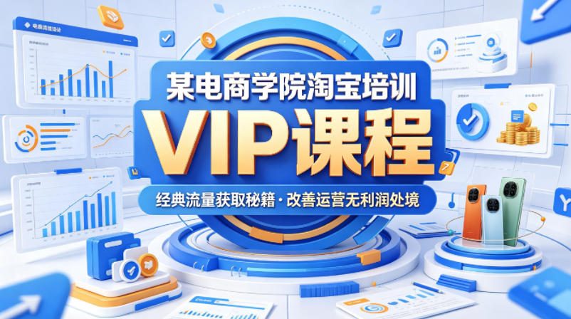 某电商学院淘宝培训VIP课程，各种经典有用的流量获取秘籍，改善运营产品没利润的处境(2026年5月)-独家科技资源网