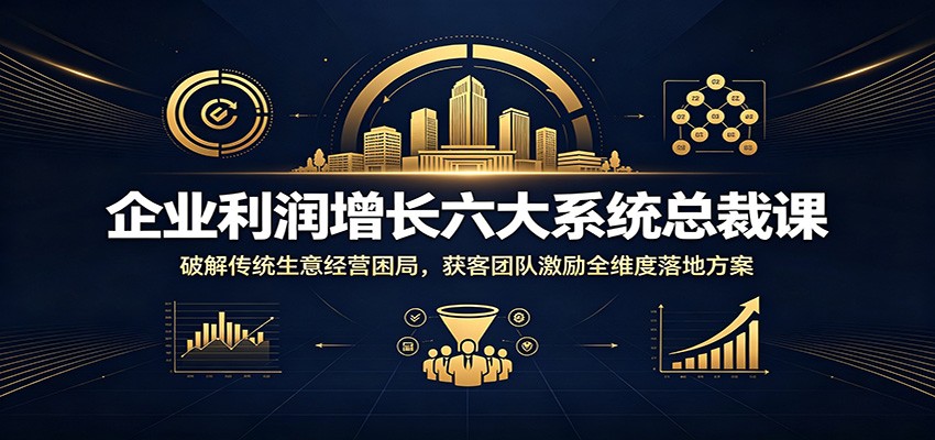 企业利润增长六大系统总裁课：破解传统生意经营困局，获客团队激励全维度落地方案-独家科技资源网