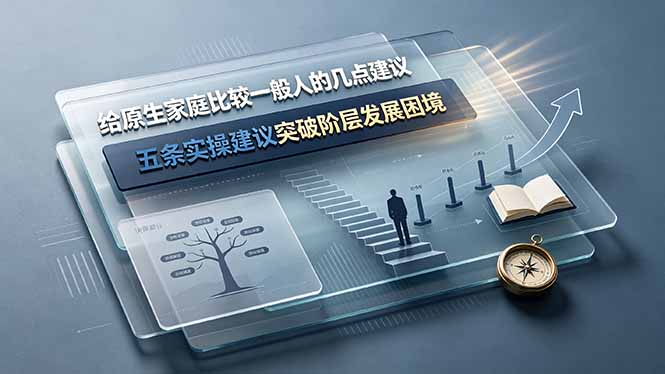 付费文章：给原生家庭比较一般人的几点建议，五条实操建议突破阶层发展困境-独家科技资源网