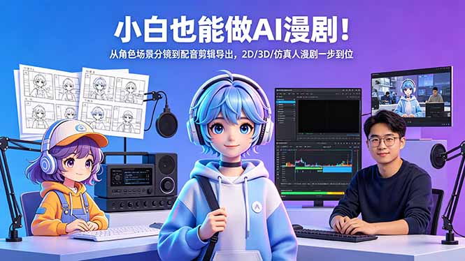 小白也能做AI漫剧！从角色场景分镜到配音剪辑导出，2D/3D/仿真人漫剧一步到位-独家科技资源网