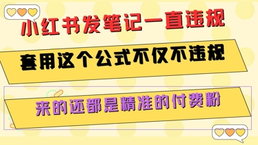 小红书发笔记一直违规，套用这个公式不仅不违规，来的还都是精准的付费粉-独家科技资源网