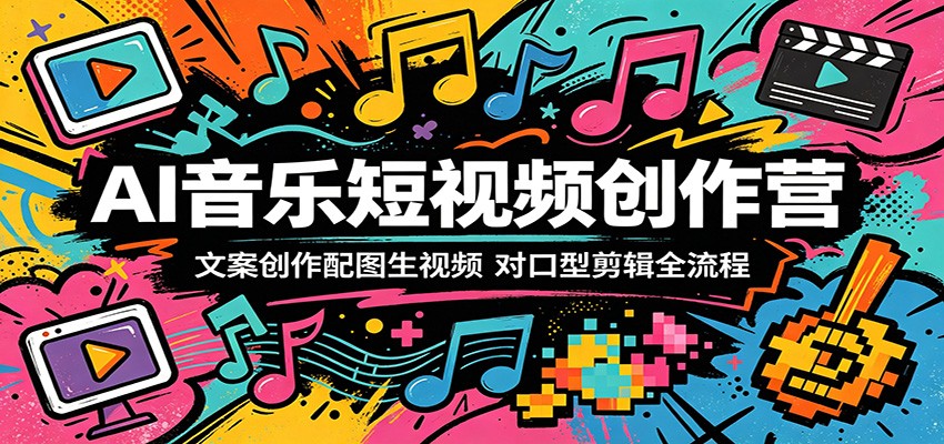 AI音乐短视频创作营：文案创作配图生视频，对口型剪辑全流程-独家科技资源网