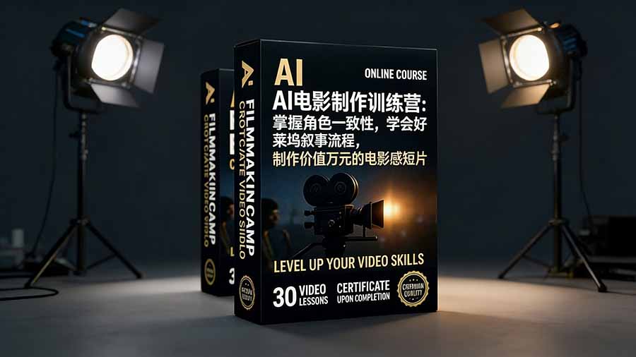 AI电影制作训练营：掌握角色一致性，学会好莱坞叙事流程，制作价值万元的电影感短片-独家科技资源网