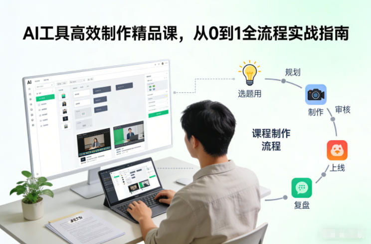 AI工具高效制作精品课，从0到1全流程实战指南-独家科技资源网