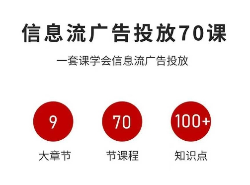 信息流广告投放实战70课，一套课学会信息流广告投放，迄今为止，最系统化教程-独家科技资源网