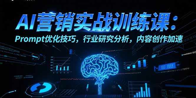 AI营销实战训练课：Prompt优化技巧，行业研究分析，内容创作加速-独家科技资源网