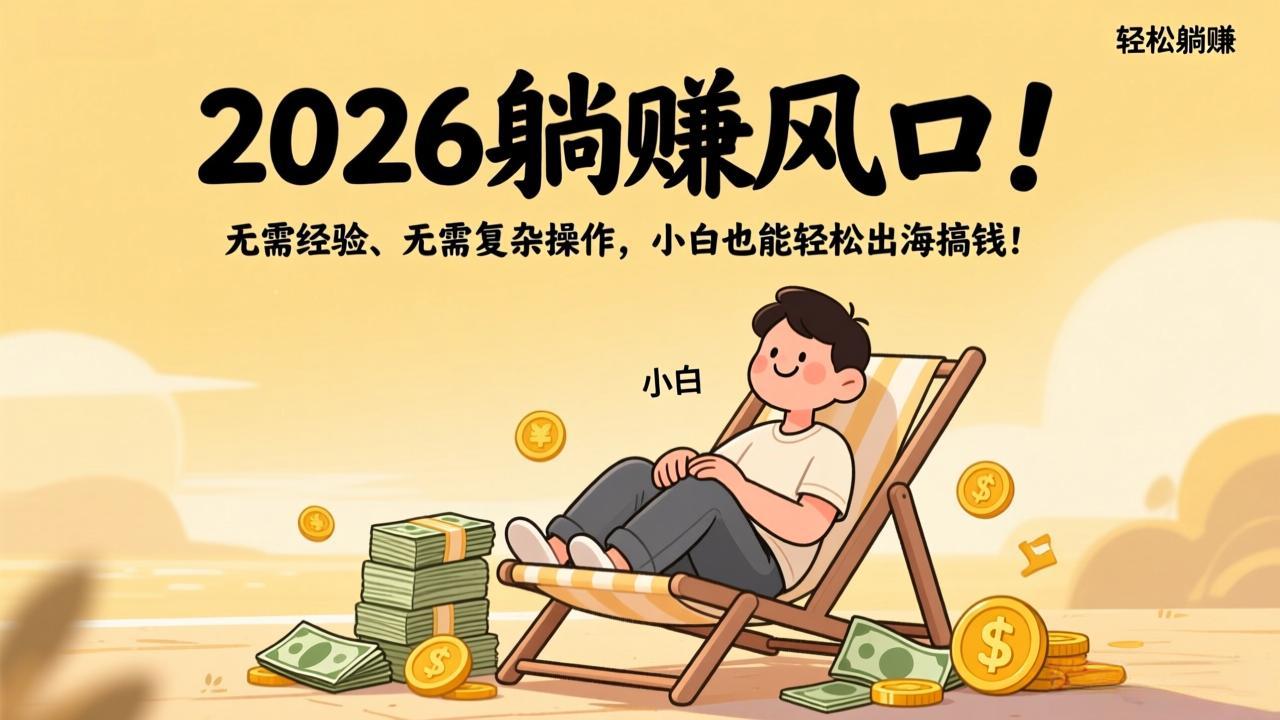 2026躺赚风口！无需经验、无需复杂操作，小白也能轻松出海搞钱！-独家科技资源网
