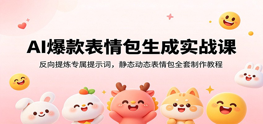 AI爆款表情包生成实战课:反向提炼专属提示词,静态动态表情包全套制作教程-独家科技资源网