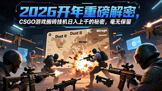 2026开年重磅解密，CSGO游戏搬砖挂机日入上千的秘密，毫无保留-独家科技资源网