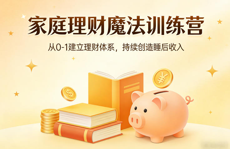 家庭理财魔法训练营，从0-1建立理财体系，持续创造睡后收入-独家科技资源网
