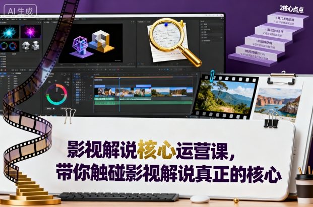 影视解说核心运营课，带你触碰影视解说真正的核心-独家科技资源网