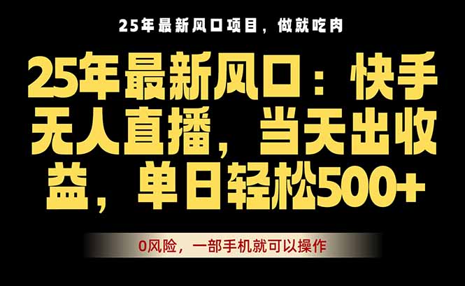 25年最新无人直播玩法，当天秒出单，一部手机就可操作-独家科技资源网