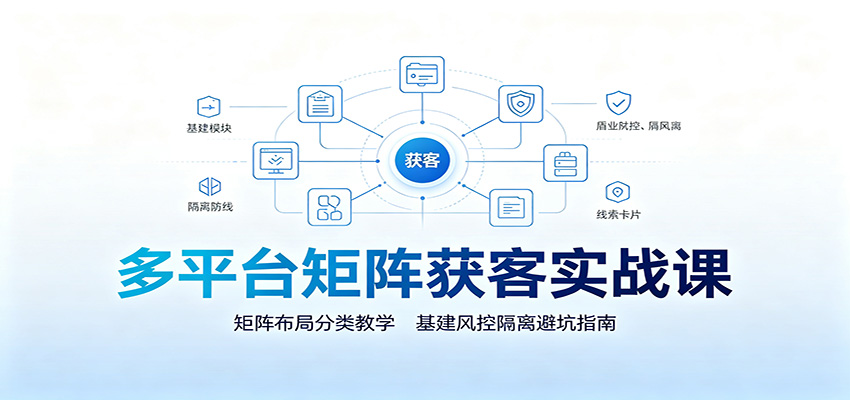 多平台矩阵获客实战课：矩阵布局分类教学，基建风控隔离避坑指南-独家科技资源网