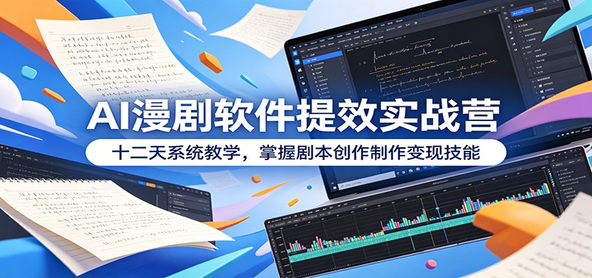 AI漫剧软件提效实战营:十二天系统教学,掌握剧本创作制作变现技能-独家科技资源网