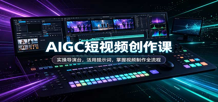 AIGC短视频创作课：实操导演台，活用提示词，掌握视频制作全流程-独家科技资源网