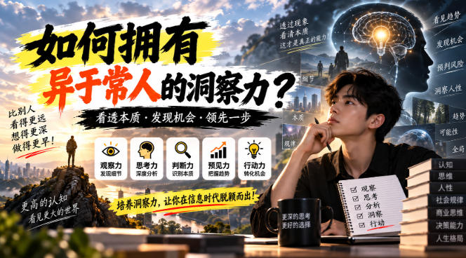 某公众号付费文章：如何拥有异于常人的洞察力？-独家科技资源网