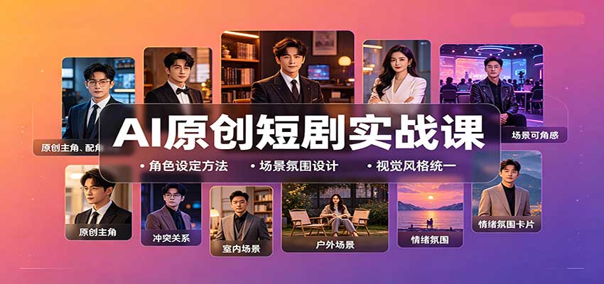 AI原创短剧实战课：从零搭建短剧创作全流程，批量产出可上线剧本-独家科技资源网