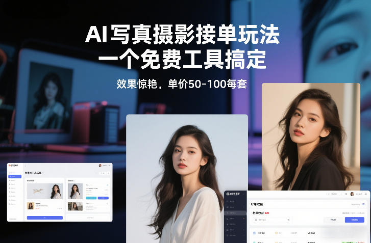 AI写真摄影接单玩法，一个免费工具搞定，效果惊艳，单价50-100每套-独家科技资源网