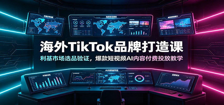 海外TikTok品牌打造课:利基市场选品验证,爆款短视频AI内容付费投放教学-独家科技资源网