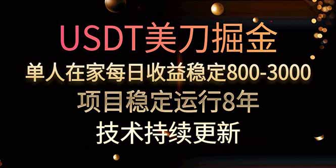 USDT美刀掘金，单人每日收益800-3000，稳定运行8年-独家科技资源网