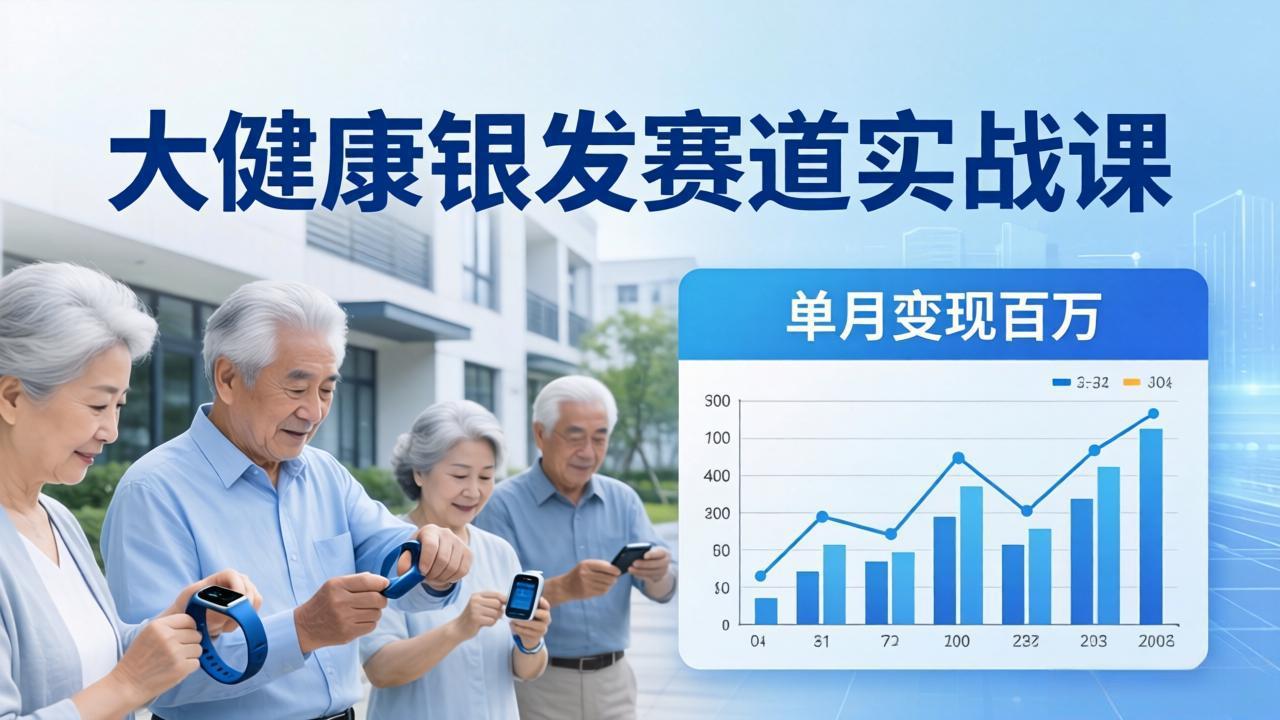 大健康银发赛道实战课：拆解视频号线索型 IP 单月变现百万逻辑，教你精准获客高效变现-独家科技资源网
