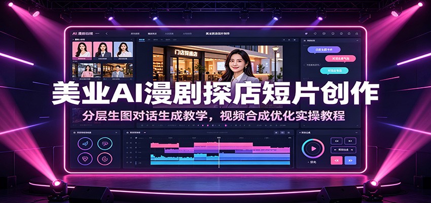 美业AI漫剧探店短片创作：分层生图对话生成教学，视频合成优化实操教程-独家科技资源网