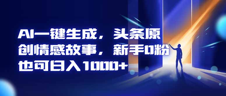 AI一键生成,头条原创情感故事,新手0粉也可日入1000+-独家科技资源网