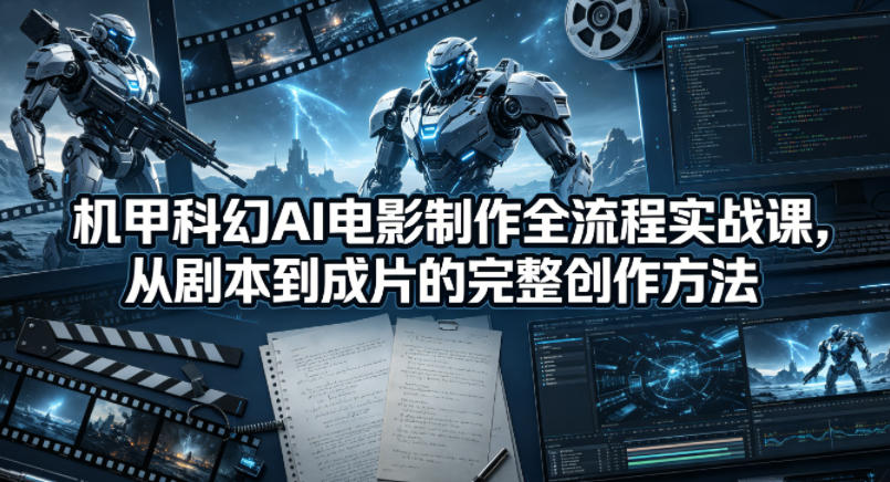 机甲科幻AI电影制作全流程实战课，从剧本到成片的完整创作方法-独家科技资源网
