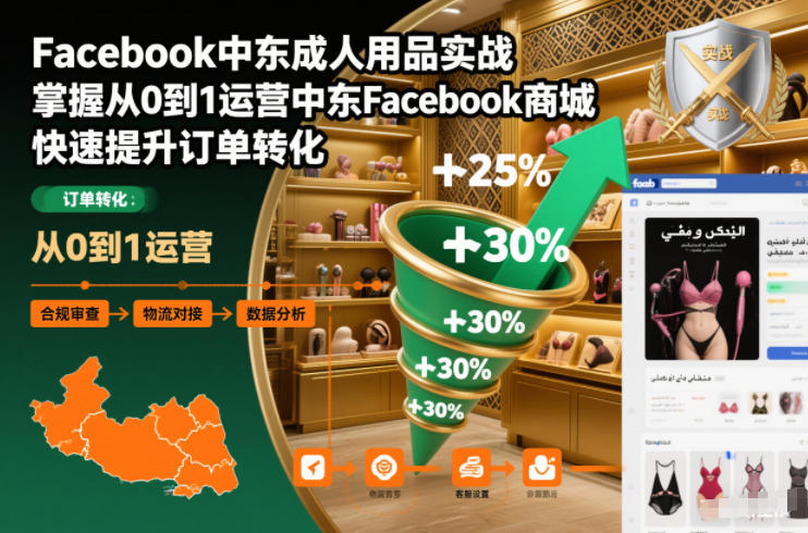 Facebook中东成人用品实战,掌握从0到1运营中东Facebook商城,快速提升订单转化-独家科技资源网