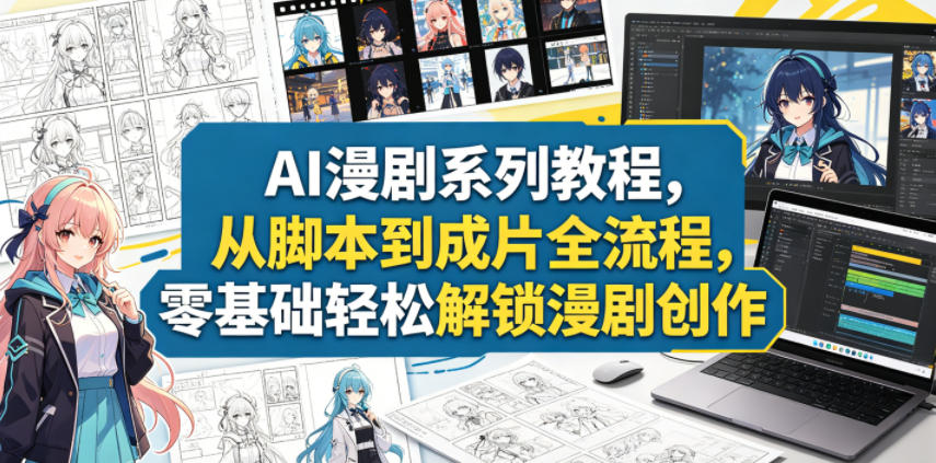 AI漫剧系列教程，从脚本到成片全流程，零基础轻松解锁漫剧创作-独家科技资源网