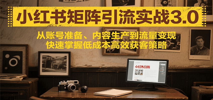 小红书矩阵引流3.0，从账号准备、内容生产到流量变现，快速掌握低成本高效获客策略-独家科技资源网