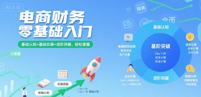 电商财务零基础入门，基础认知+基础实操+进阶突破，轻松掌握-独家科技资源网