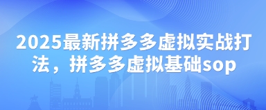 2025最新拼多多虚拟实战打法，拼多多虚拟基础sop-独家科技资源网