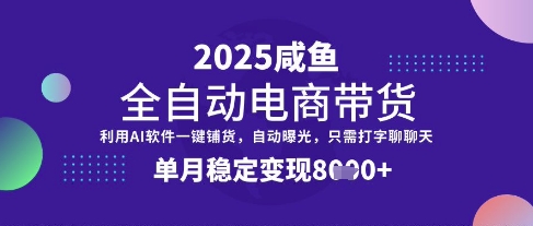 全网首发【闲鱼全自动电商带货】三年磨一剑，一朝露锋芒，单月稳定变现8k+【揭秘】-独家科技资源网