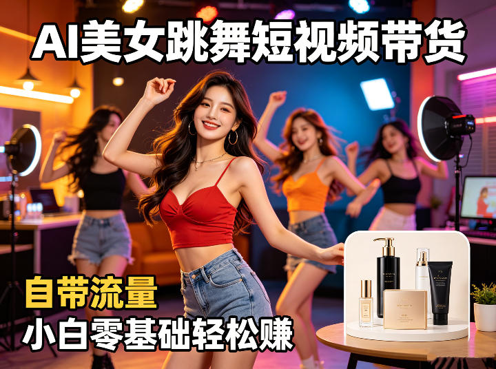 AI美女跳舞短视频带货：自带流量，小白零基础轻松賺，详细拆解-独家科技资源网