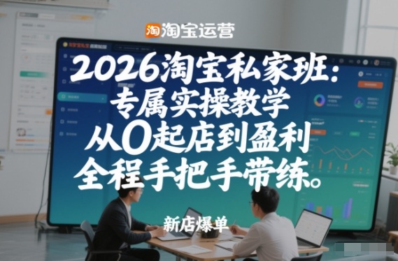 2026淘宝私家班：专属实操教学，从0起店到盈利，全程手把手带练(更新)-独家科技资源网