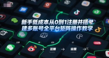 新手低成本从0到1注册并搭建多账号全平台矩阵操作教学，手机号-邮箱-IP-工具-独家科技资源网