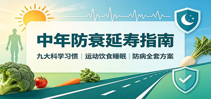 中年防衰延寿指南:九大科学习惯,运动饮食睡眠防病全套方案-独家科技资源网